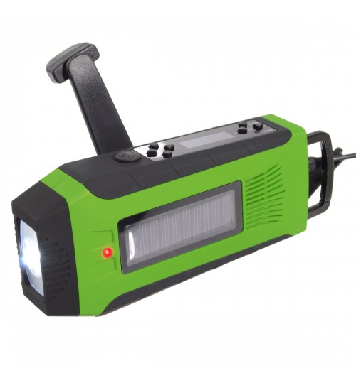 Survival Solar Hand Crank Flashlight NOAA Radio